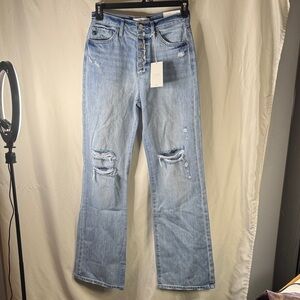 KanCan Light Blue Flare Jeans with Distressed Details